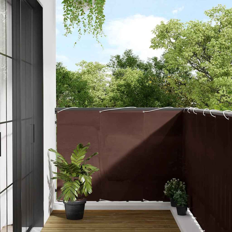 Paravan de balcon, maro, 120x700 cm, 100% poliester oxford
