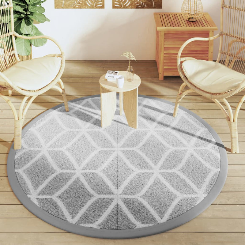 Covor de exterior, ARAKIL gri, Ø160 cm, PP