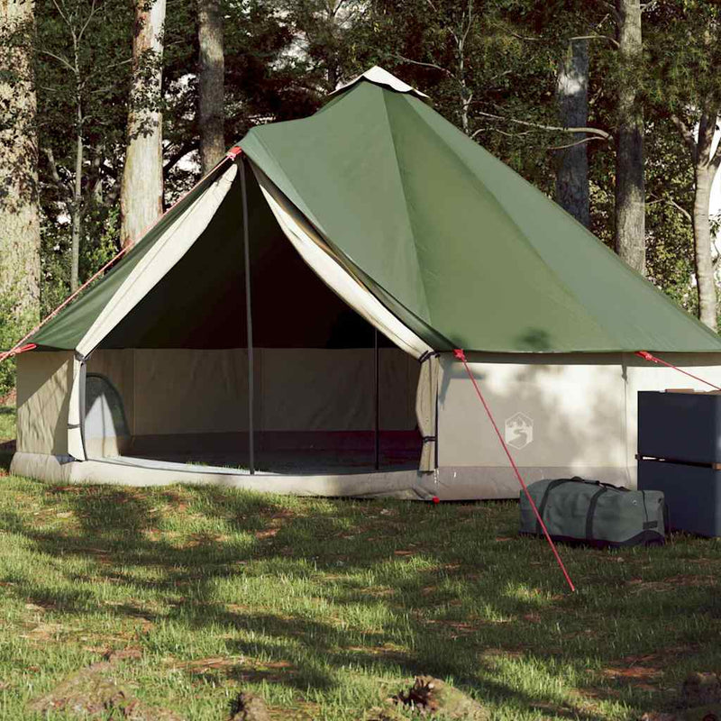 Cort de familie Tipi pentru 6 persoane, verde, impermeabil