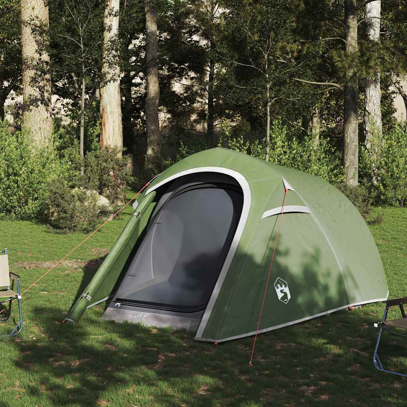 Cort de camping pentru 3 persoane, verde, impermeabil