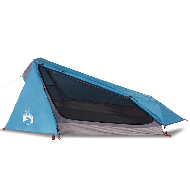 Cort de camping tunel pentru 1 persoană, albastru, impermeabil