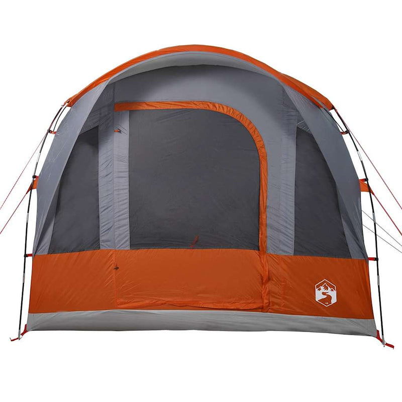 Cort de camping tunel 3 persoane, gri/portocaliu, impermeabil