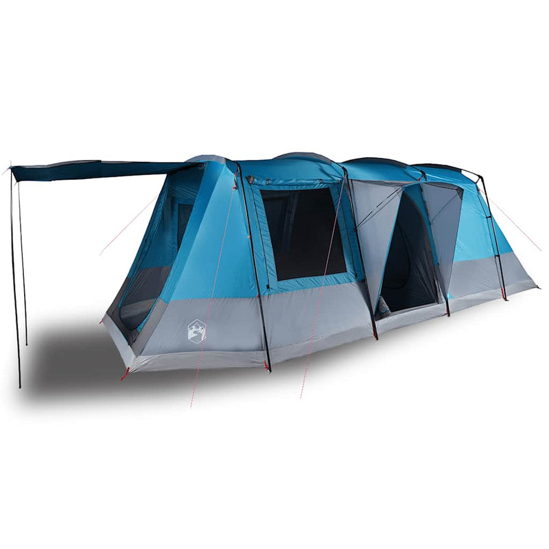 Cort de camping tunel pentru 4 persoane, albastru, impermeabil