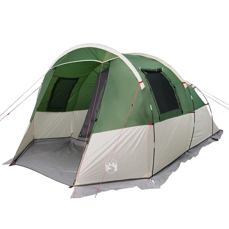 Cort de camping tunel pentru 4 persoane, verde, impermeabil