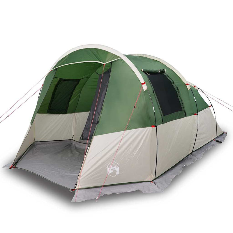 Cort de camping tunel pentru 4 persoane, verde, impermeabil