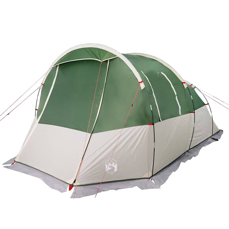 Cort de camping tunel pentru 4 persoane, verde, impermeabil