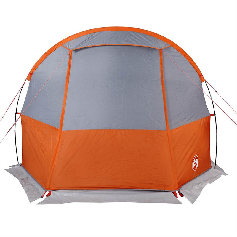 Cort de camping tunel 4 persoane, gri/portocaliu, impermeabil