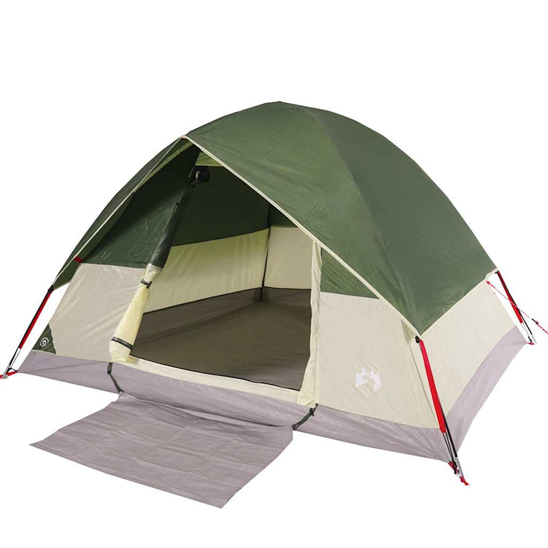 Cort de camping cupolă pentru 4 persoane, verde, impermeabil
