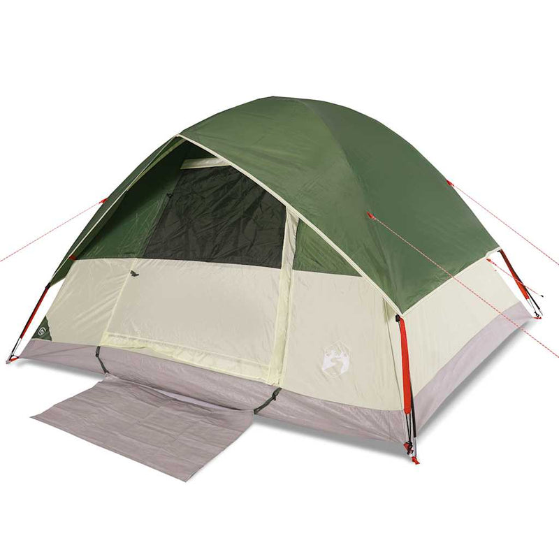 Cort de camping cupolă pentru 6 persoane, verde, impermeabil