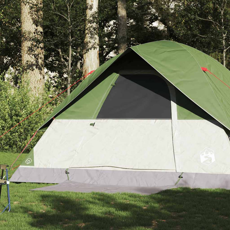 Cort de camping cupolă pentru 6 persoane, verde, impermeabil