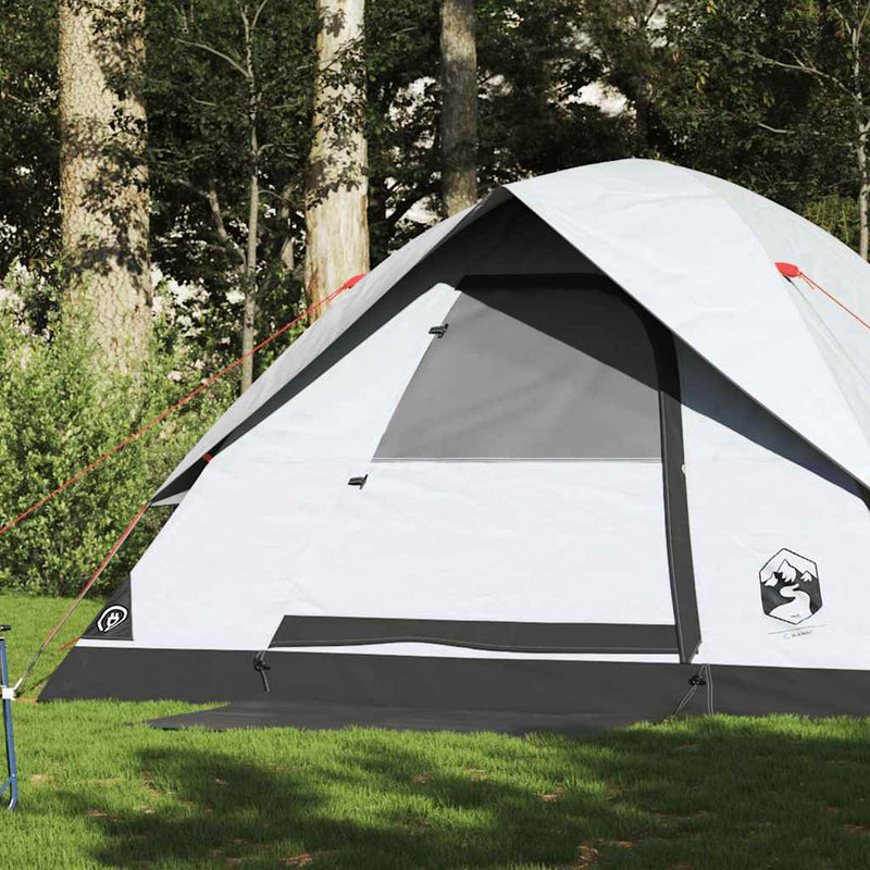 Cort de familie cupolă 6 persoane, alb opac textil impermeabil