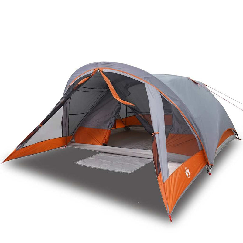 Cabină cort de camping 4 persoane gri și portocaliu impermeabil