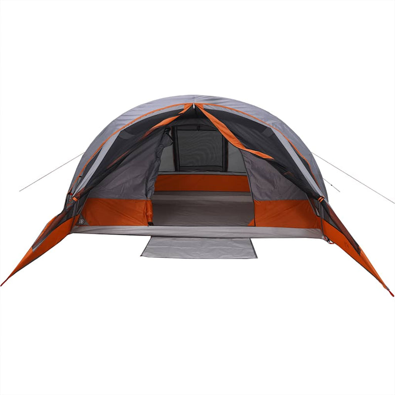 Cabină cort de camping 4 persoane gri și portocaliu impermeabil