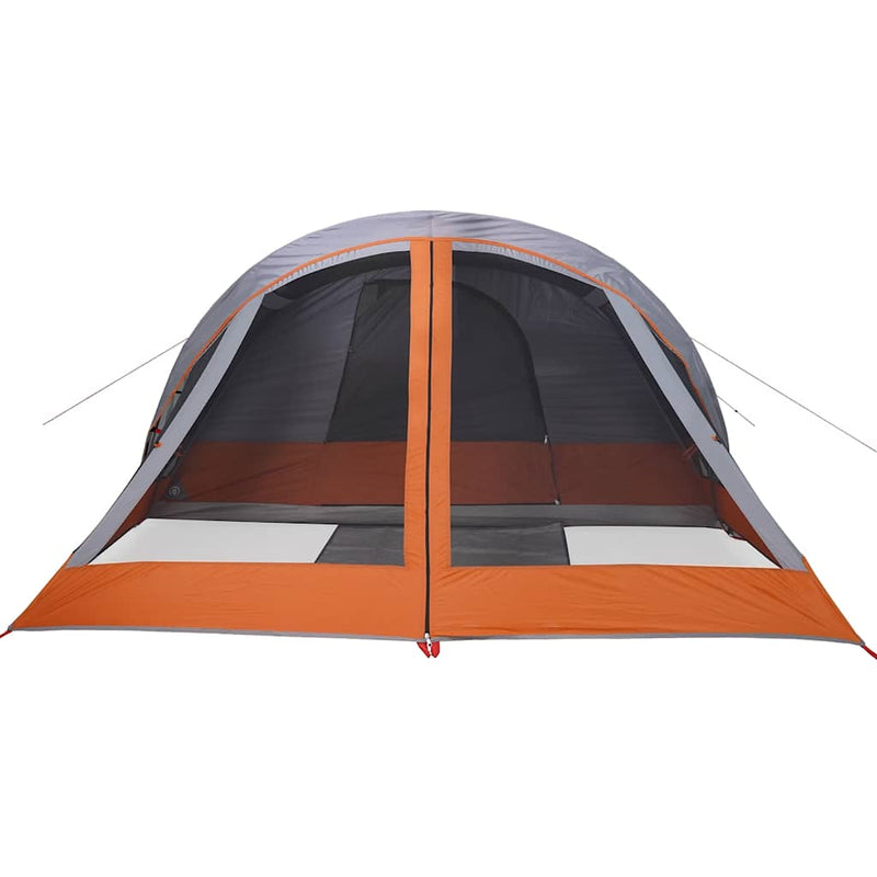 Cabină cort de camping 4 persoane gri și portocaliu impermeabil