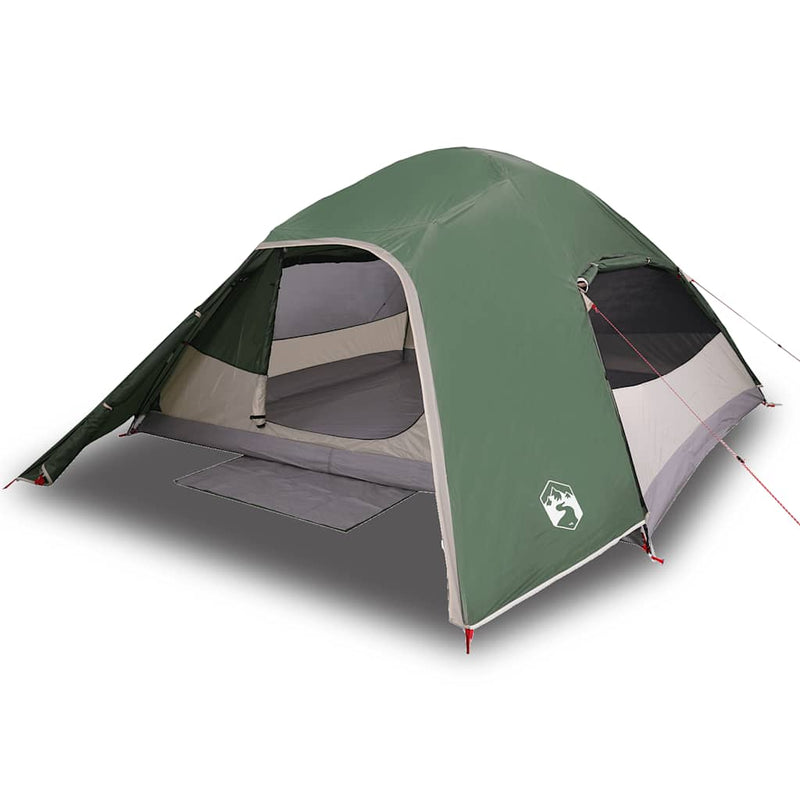 Cort de camping cupolă pentru 4 persoane, verde, impermeabil