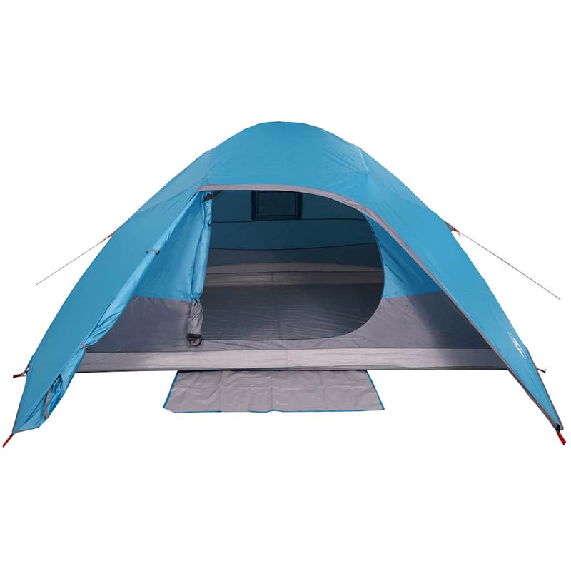 Cort de camping cupolă pentru 4 persoane, albastru, impermeabil