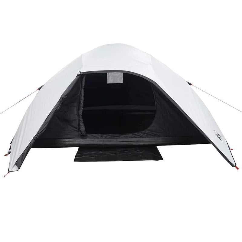 Cort camping cupolă 4 persoane alb, țesătură opacă, impermeabil