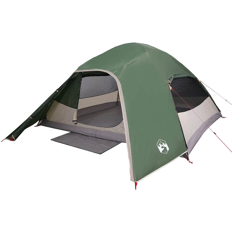 Cort de camping cupolă pentru 6 persoane, verde, impermeabil
