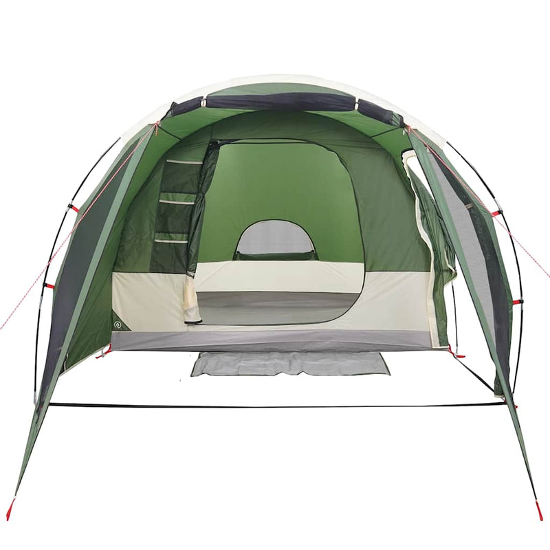 Cort de camping tunel pentru 4 persoane, verde, impermeabil