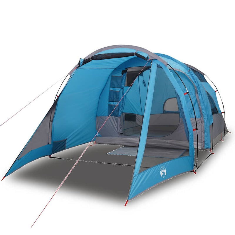 Cort de camping tunel pentru 4 persoane, albastru, impermeabil