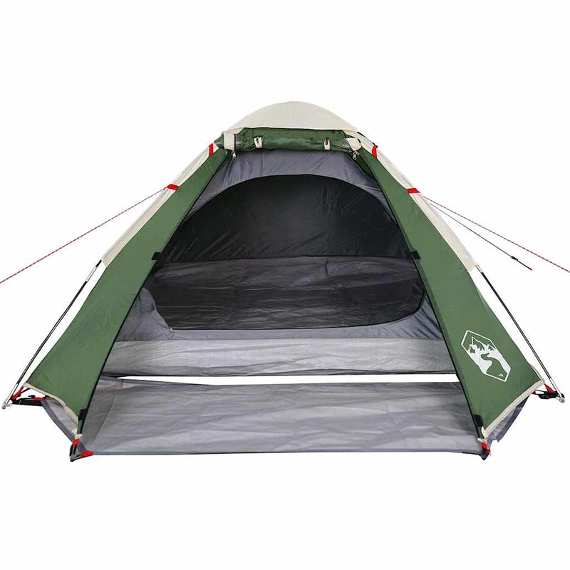 Cort de camping cupolă pentru 4 persoane, verde, impermeabil