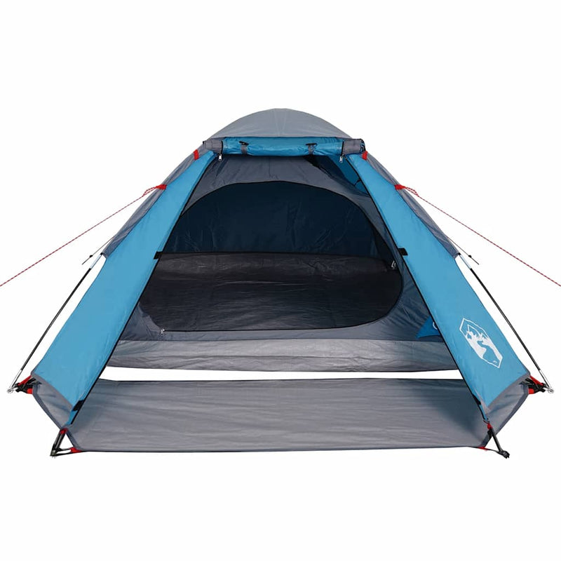 Cort de camping cupolă pentru 4 persoane, albastru, impermeabil
