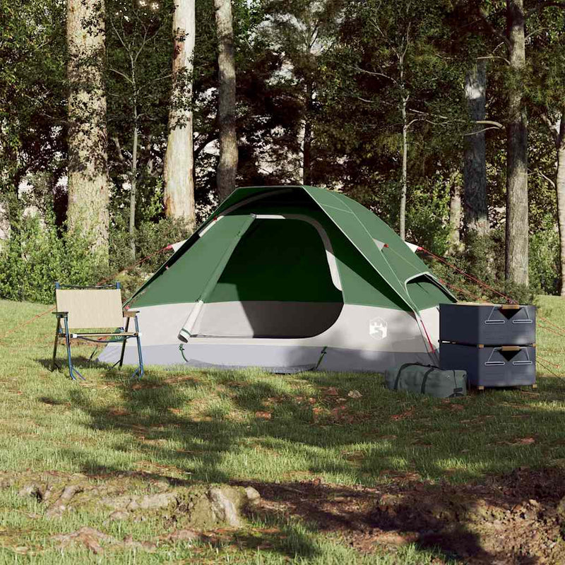 Cort de camping cupolă pentru 2 persoane, verde, impermeabil