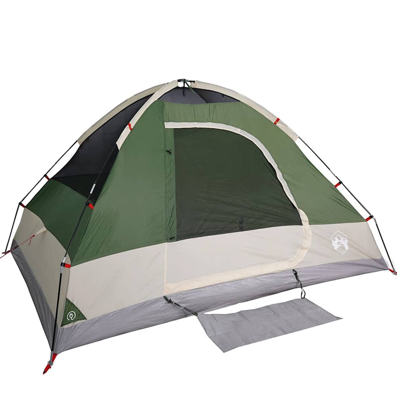 Cort de camping cupolă pentru 6 persoane, verde, impermeabil