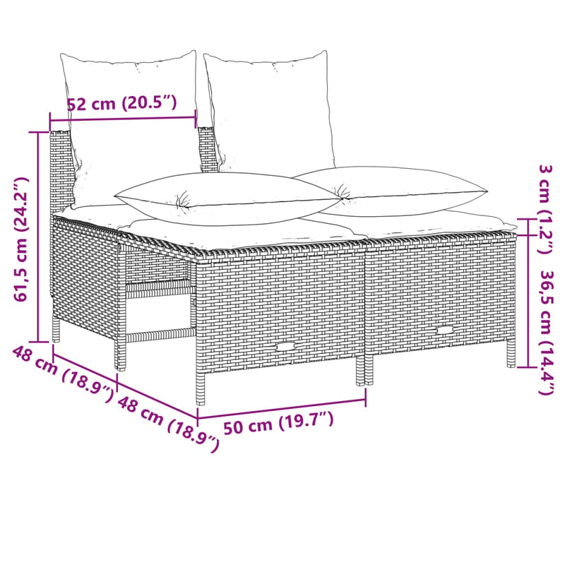 Set canapele de grădină, 4 piese, cu perne, bej, poliratan
