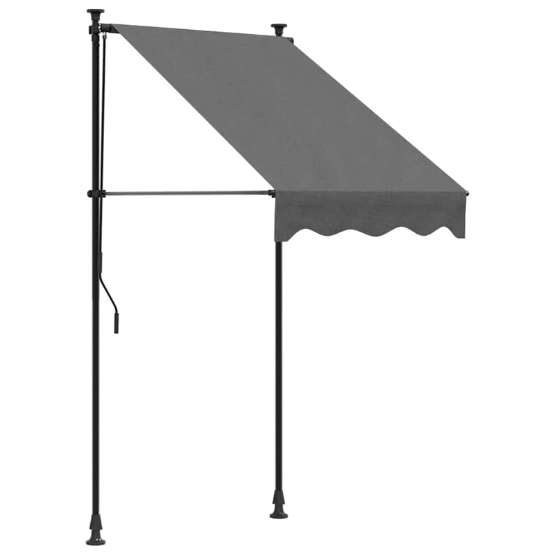 Copertină retractabilă, antracit, 100x150 cm, textil și oțel