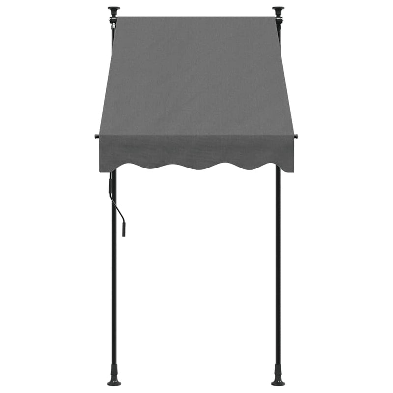 Copertină retractabilă, antracit, 100x150 cm, textil și oțel