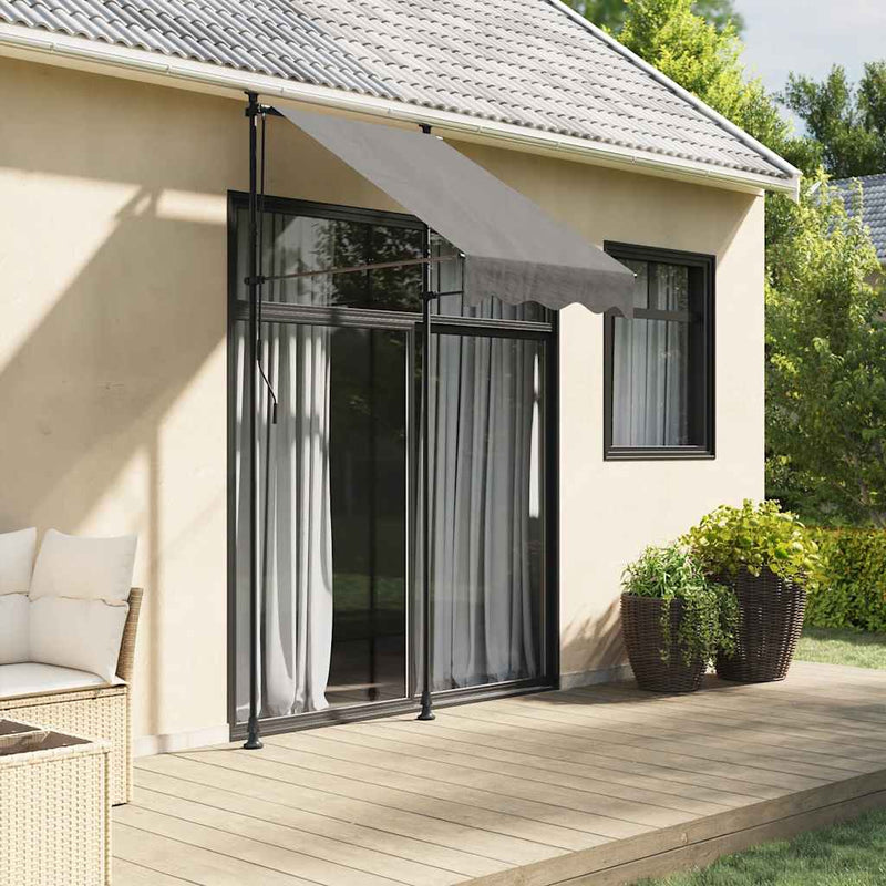 Copertină retractabilă, antracit, 100x150 cm, textil și oțel
