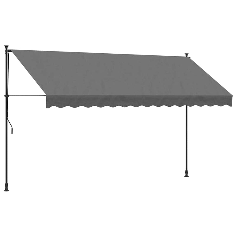 Copertină retractabilă, antracit, 350x150 cm, textil și oțel