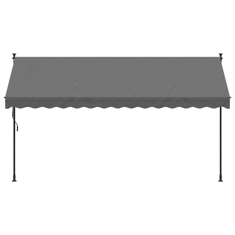 Copertină retractabilă, antracit, 350x150 cm, textil și oțel