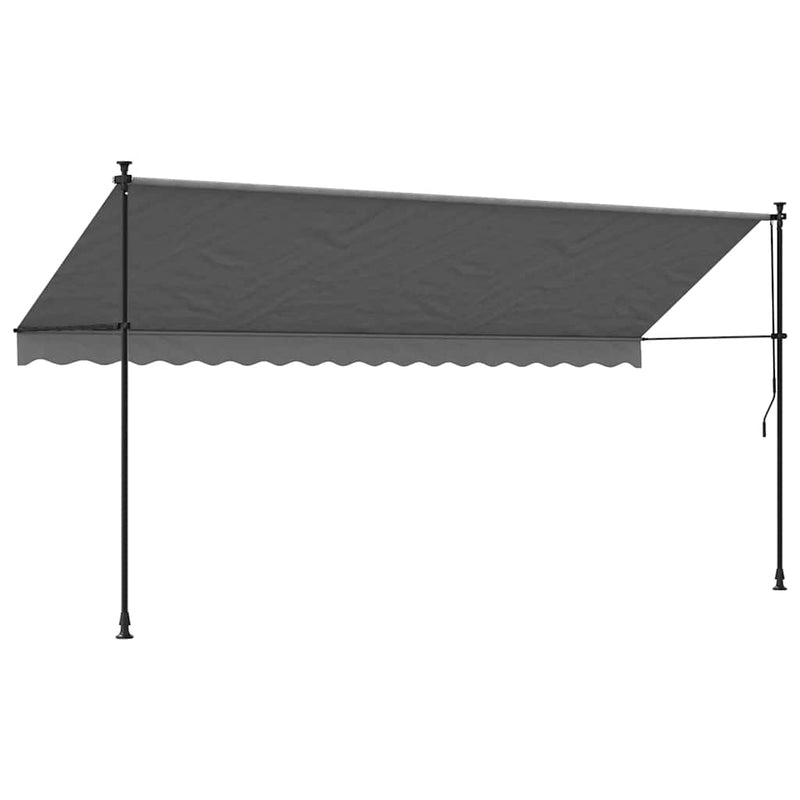 Copertină retractabilă, antracit, 400x150 cm, textil și oțel