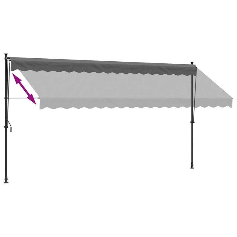 Copertină retractabilă, antracit, 400x150 cm, textil și oțel