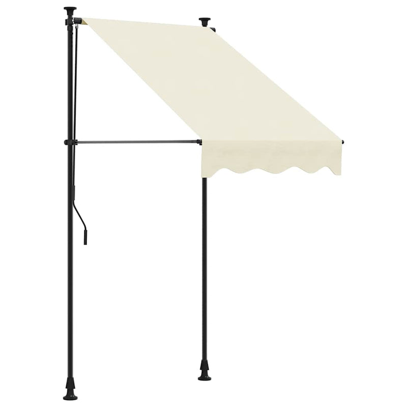 Copertină retractabilă, crem, 100x150 cm, țesătură și oțel