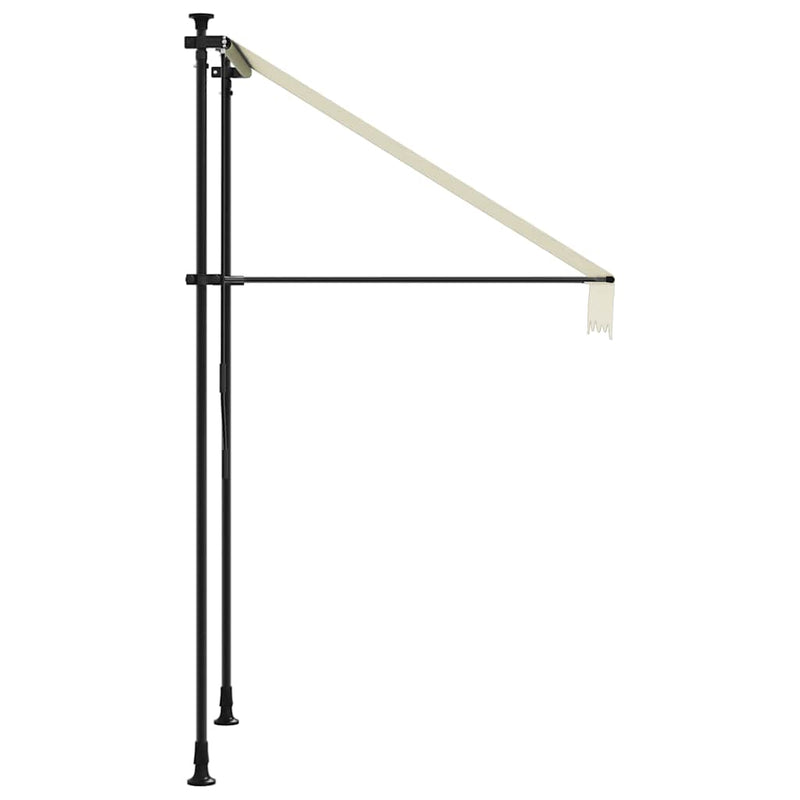 Copertină retractabilă, crem, 100x150 cm, țesătură și oțel