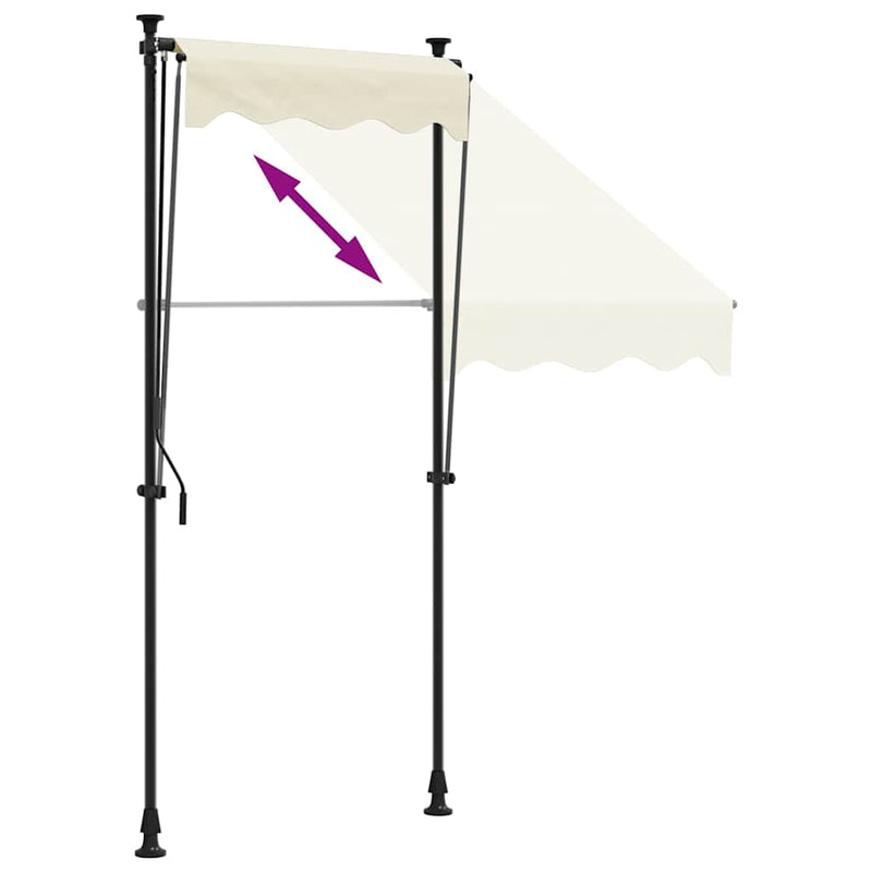 Copertină retractabilă, crem, 100x150 cm, țesătură și oțel