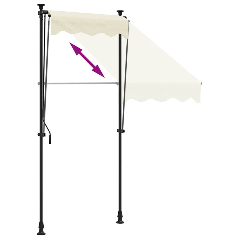 Copertină retractabilă, crem, 150x150 cm, țesătură și oțel