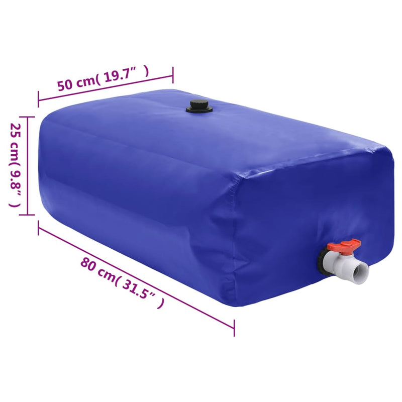 Rezervor de apă cu robinet, pliabil, 100 L, PVC