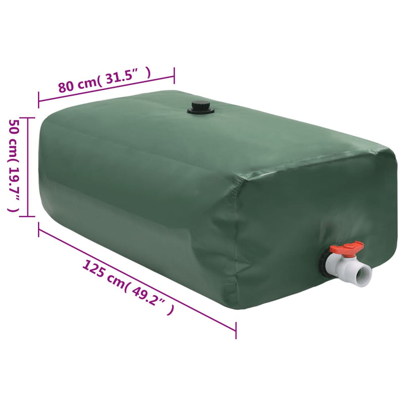 Rezervor de apă cu robinet, pliabil, 500 L, PVC