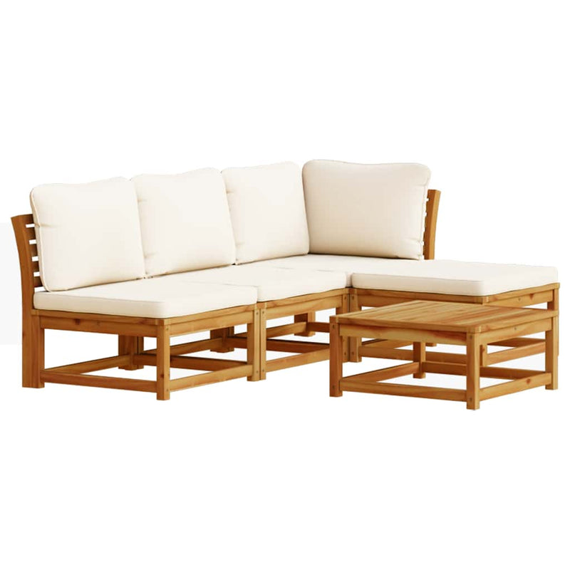 Set mobilier de grădină cu perne, 5 buc., lemn masiv acacia