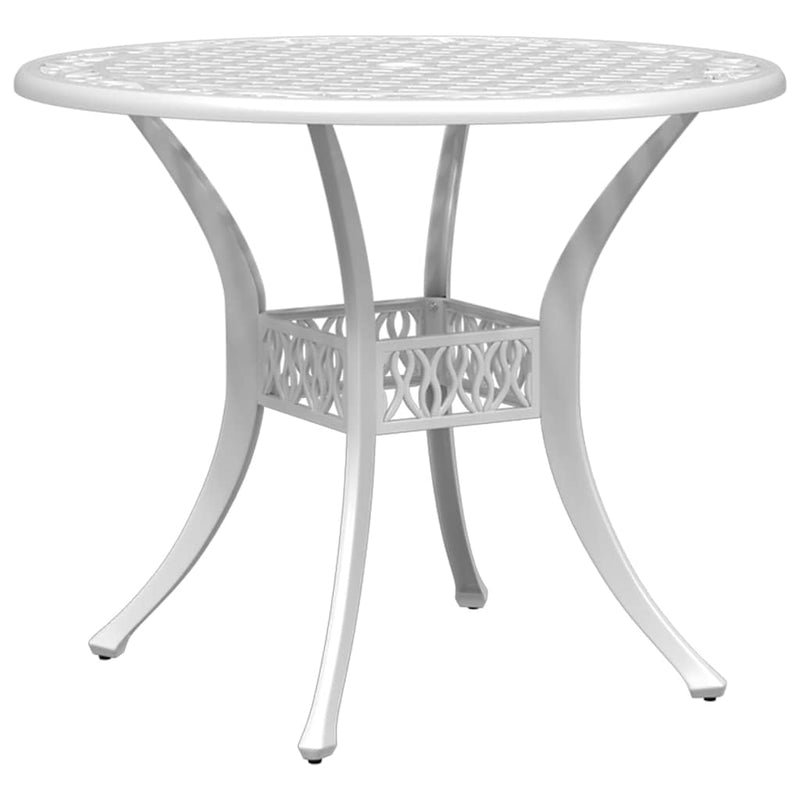 Set bistro, 3 piese, alb, aluminiu turnat