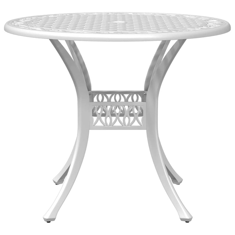 Set bistro, 3 piese, alb, aluminiu turnat