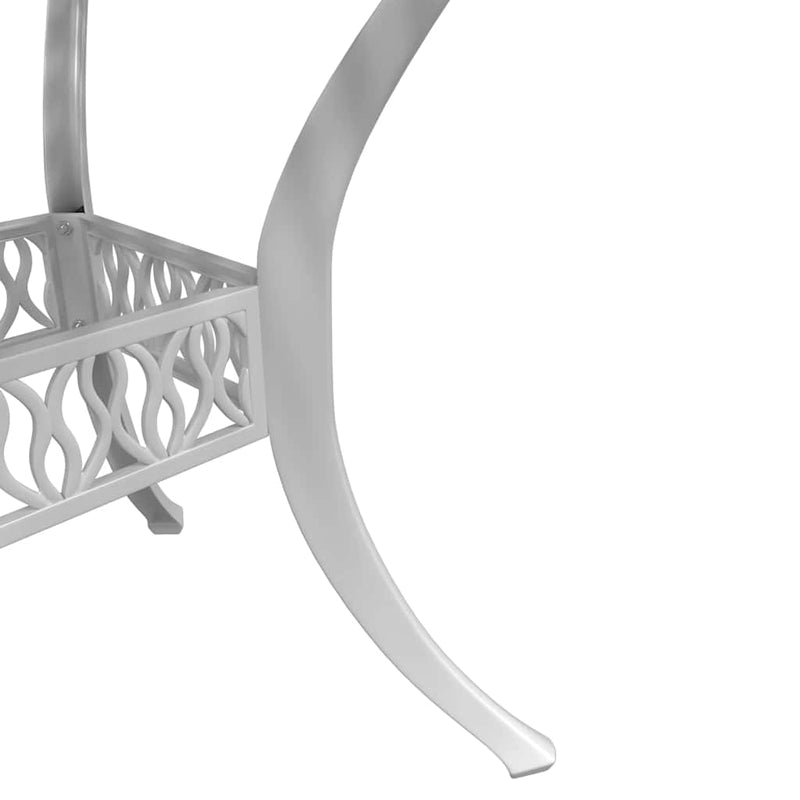 Set bistro, 3 piese, alb, aluminiu turnat