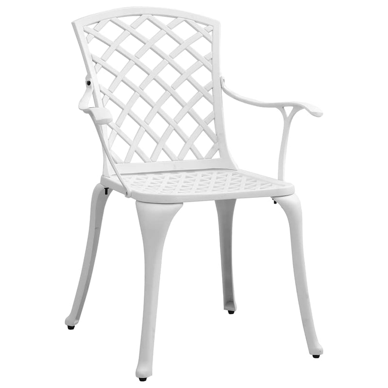 Set bistro, 3 piese, alb, aluminiu turnat