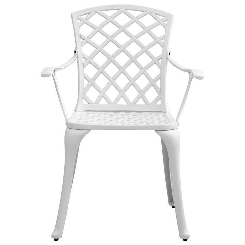 Set bistro, 3 piese, alb, aluminiu turnat