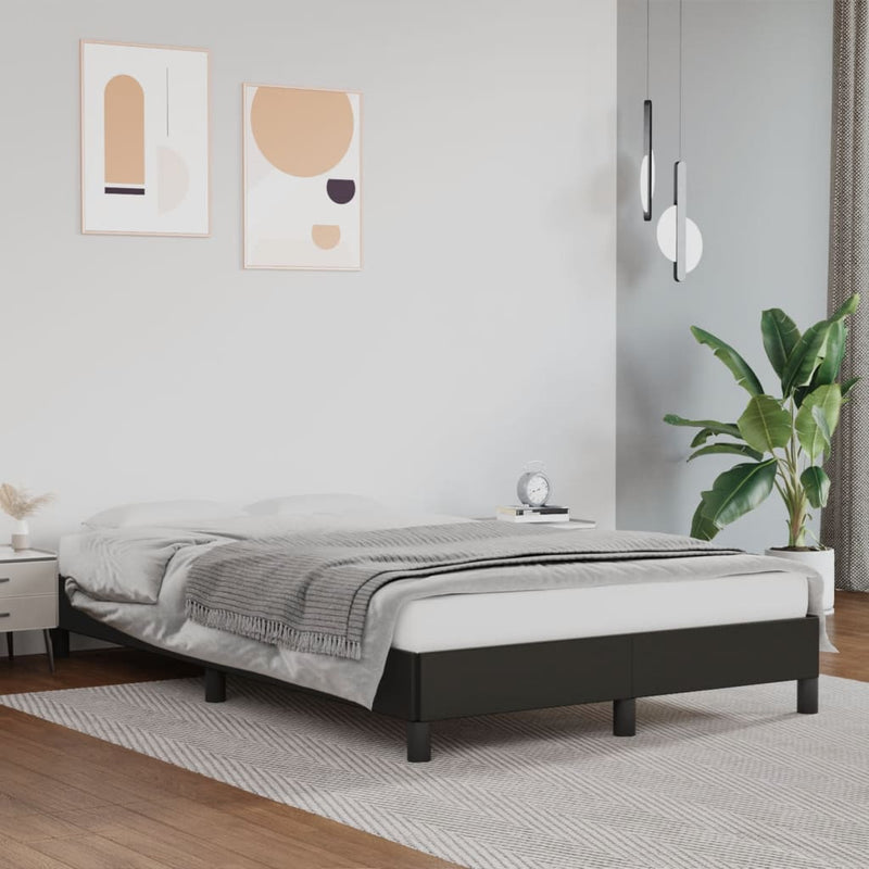 Cadru de pat fără saltea Negru piele artificială