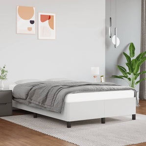 Cadru de pat fără saltea alb 120x190 cm piele artificială